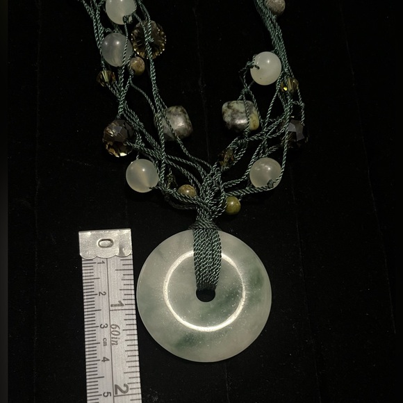 Green Jade, Jasper and Swarovski Crystals Beaded Multi-Strand